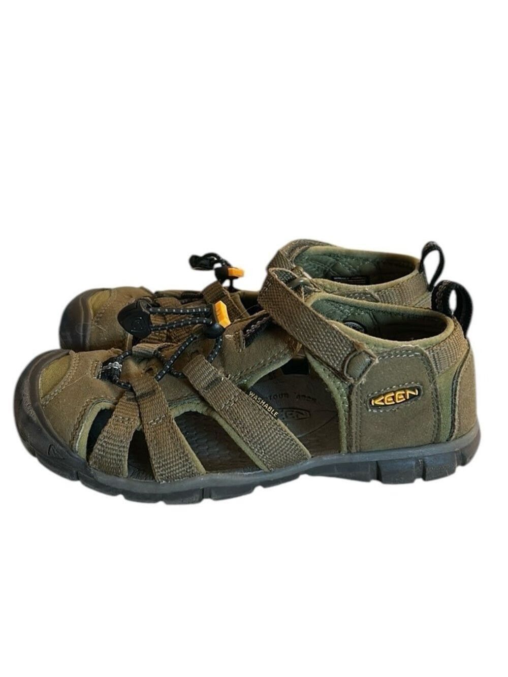 KEEN Seacamp II CNX Kids Green Closed Toe Washable Sandals Shoes Size 13 - Picture 3 of 10